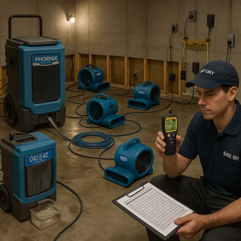 Structural Drying and Dehumidification process in Gonzales, CA